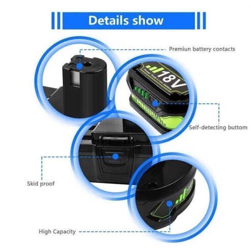 12.0Ah Battery Pack & charger For RYOBI P108 18V 9Ah High Capacity Lithium-ion