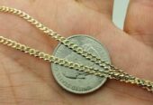 18K Solid Gold Cuban Chain Necklace Men Women 16″ 18″ 20″ 22″ 24″ 26″ 30″