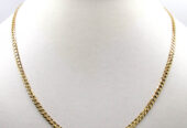 18K Solid Gold Cuban Link Chain Necklace Men Women 2.5mm 16″ 18″ 20″ 22″ 24″ 30″