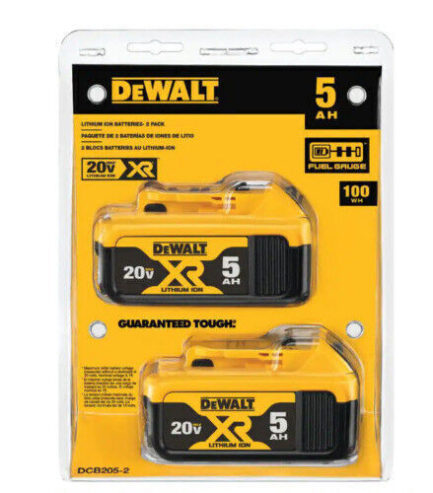 2Pack Dewalt DCB205 20V MAX XR 5.0 Ah Compact Power Tool Battery NEW SEALED