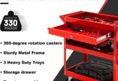 3 Tier Rolling Tool Cart, 330 LBS Capacity Heavy Duty Utility Cart Tool Organize