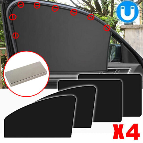 4x Magnetic Car Parts Window Sunshade Visor Cover UV Block Cover Car Accessories