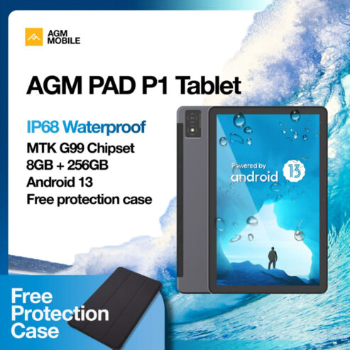 AGM Pad P1 Waterproof Tablet Lightweight 8+256GB Android13 7000mAh 10.36” WIFI