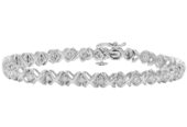 AGS Certified 1ct tw REAL Diamond Tennis Bracelet in 10K White Gold 7 inch