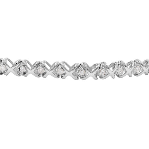 AGS Certified 1ct tw REAL Diamond Tennis Bracelet in 10K White Gold 7 inch