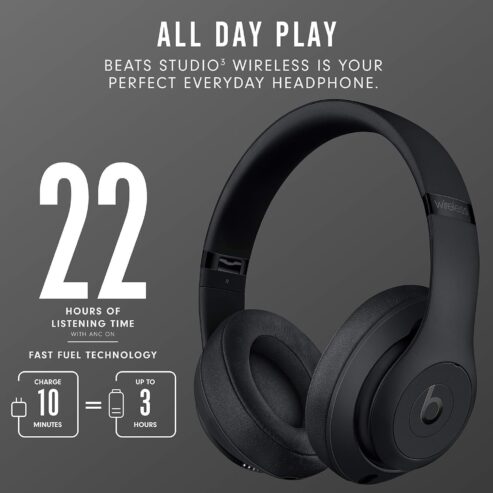 Beats by Dr. Dre Studio3 Over the Ear Wireless Headphones – Black