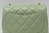 Chanel 22C Square Mini Pearl Crush Light Green BNIB Stunning Pistachio Color