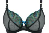 Freya Show Off Bra Black Floral Size 38H Underwired Plunge Sheer Mesh 401602 New