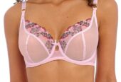 Freya Show Off Bra Pink Floral Size 30F Underwired Plunge Sheer Mesh 401602 New