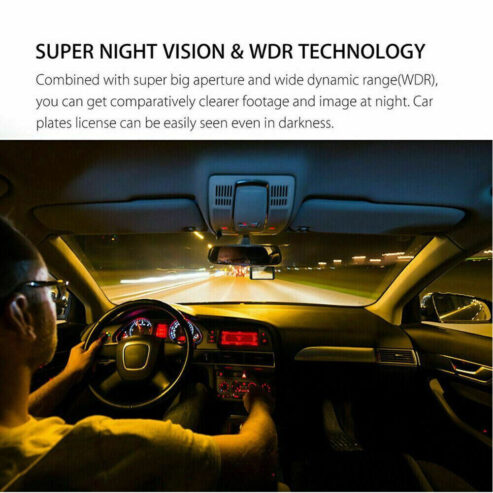 HD 1080P Car Dual Lens Dash Cam 4″ DVR Recorder Front & Rear Camera Night Vision