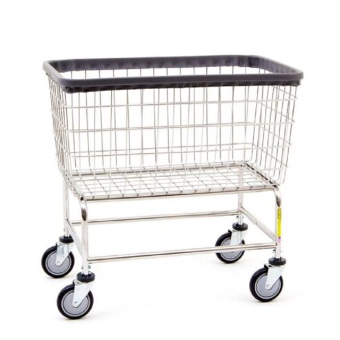 Large Capacity Rolling Laundry Cart/Chrome Basket on Wheels R&B Wire 200F