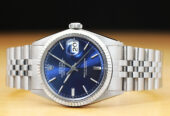 ROLEX MENS DATEJUST BLUE DIAL 18K WHITE GOLD & STAINLESS STEEL WATCH