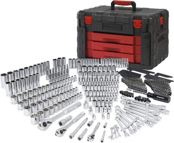 WORKPRO 450-Piece Mechanics Tool Set Professional Tool Kit Heavy Duty Case Box