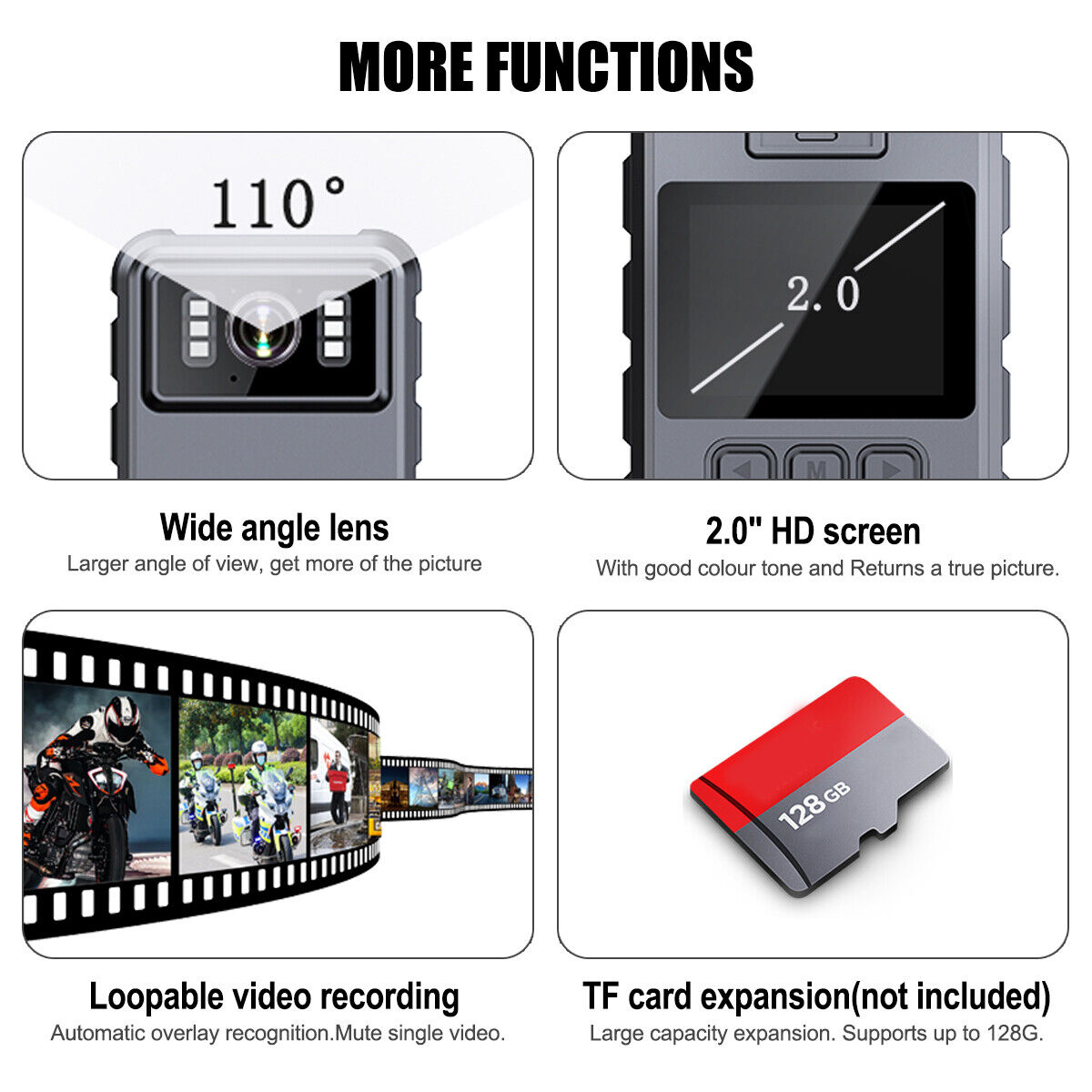 4K 1080P Audio Video DVR IR Night Cam WIFI HD Camcorder Mini Police Body Camera