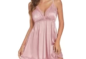 Avidlove Women Sexy Sleepwear Satin Nightgown Silky Chemise Soft Cami Slip Dress Champagne Pink XXL