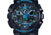 Casio G-Shock Black and Blue Ana-Digi Sports Watch GA100CB-1A