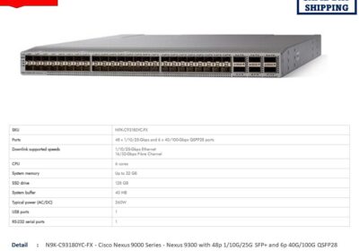 Cisco-Nexus-N9K-C93180YC-FX-48-Port-Network-Switch-Same-Day-Shipping-cipads-freeads