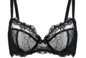 Deyllo Women’s Sheer Lace Non Padded Full Cup Underwire Plus Size Bra, Black 38C