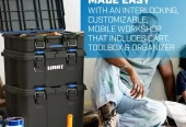 HART Stack System, Mobile Toolbox for Storage and Organization, 3 Piece Resin Plastic Modular Toolbox System