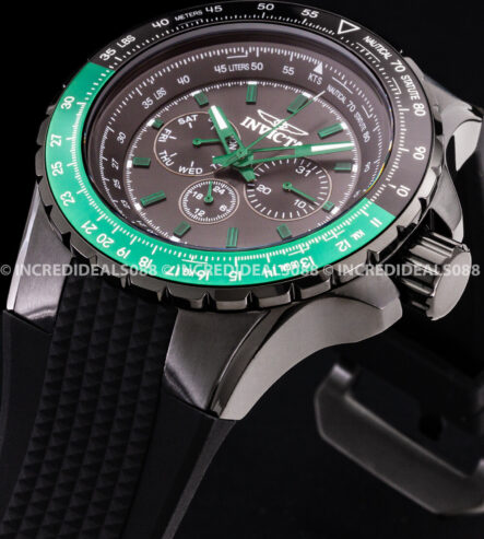 Invicta AVIATOR MULTI FUNCTION Black Green Dial NAUTICAL COMBAT Watch