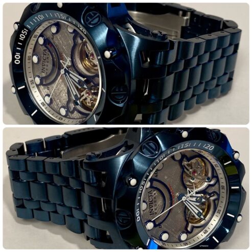 Invicta Meteorite Dark Blue Venom Fusion 2X Open Heart 52mm Bracelet Mens Watch