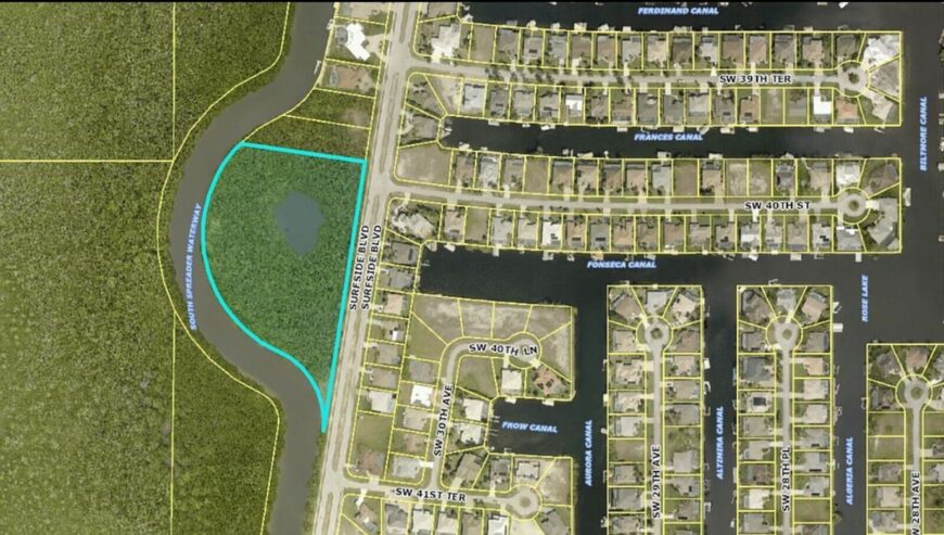 Land for sale Florida Water Front Gulf Access CAPE CORAL 7.12 acres, $1,500,000