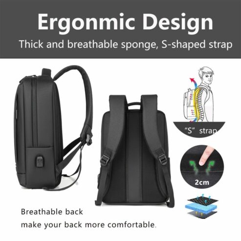 Laptop Backpack 15.6 Inch Waterproof Men Business Travel Computer Bag Fashion PC