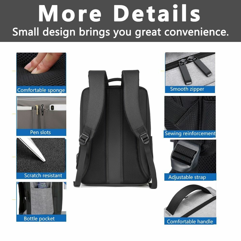 Laptop Backpack 15.6 Inch Waterproof Men Business Travel Computer Bag Fashion PC