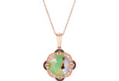 LeVian Rose Gold Plated Sterling Silver Aquaprase Topaz 3.5 cts Pendant Necklace