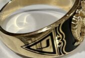 Men’s Masonic 32 Degree Double Eagle 10K Yellow Gold Ring – Size 12.5 $500