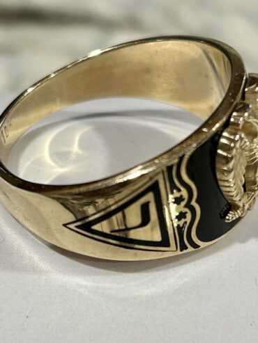 Men’s Masonic 32 Degree Double Eagle 10K Yellow Gold Ring – Size 12.5 $500