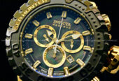 New Invicta 57mm Reserve Sea Hunter Swiss Movt Black Mother of Pearl Watch