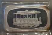 Payne Avenue Trolly Cleveland OH City Railway 1 OZ Silver Art Bar High Condition