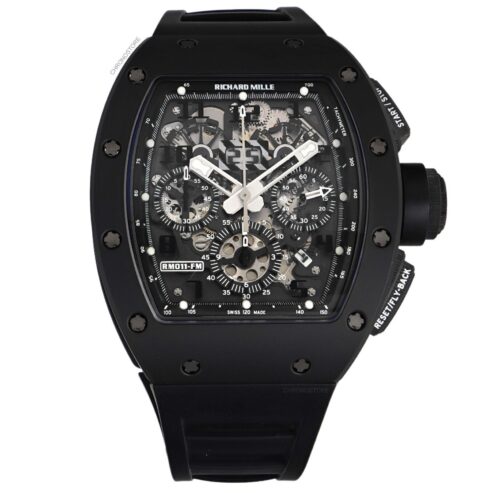 Richard Mille RM 011 Black Phantom PVD Ceramic Carbon Rubber Watch