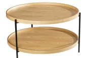 Southern Enterprises Verlona Contemporary Wood and Metal Round Coffee Table, Natural/Black