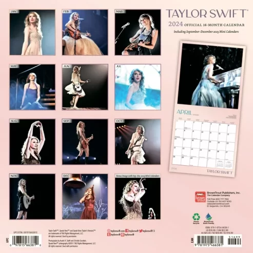 Taylor Swift OFFICIAL | 2024 12×24″ (Hanging) Wall Calendar | BrownTrout