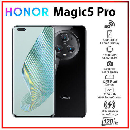 (Unlocked) HONOR Magic5 Pro 5G BLACK 12GB+512GB Dual SIM Android Cell Phone,