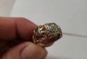 Vintage Solid 10k Gold 32nd Degree Masonic Ring With Diamond