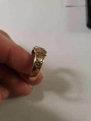 Vintage Solid 10k Gold 32nd Degree Masonic Ring With Diamond