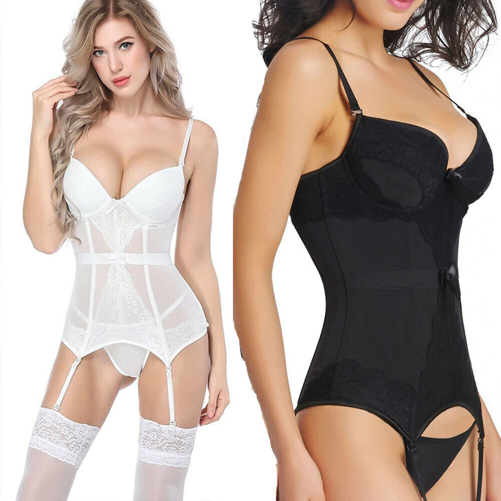 Women Bustier Corset Sexy Girdle WaiQst Cincher Bodydoll Lingerie Garter Belt