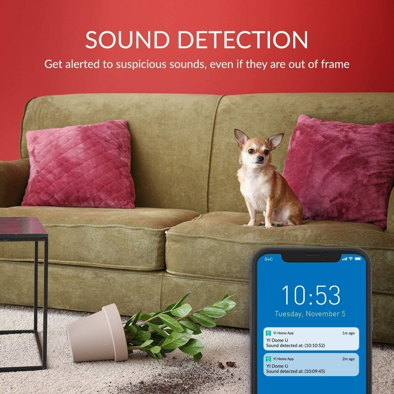 YI 2PC Pan-tilt Dome Guard Indoor Wireless Security IP Camera Baby Dog Cat 2.4G
