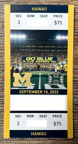 2022 Michigan Wolverines Football Collectible Ticket Stub Choose Any Home Game