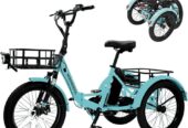 Electric Trike Adults, 3 Wheel Electric Bicycle 450lbs 20″ Fat Tire for Seniors