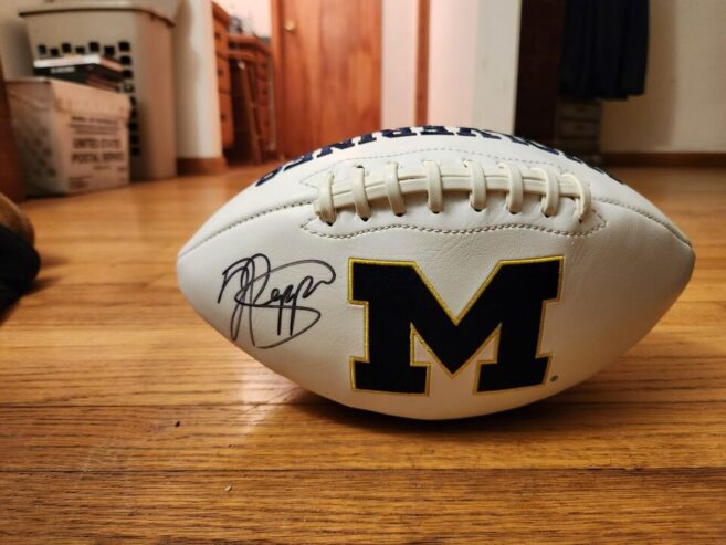 Jabrill Peppers Michigan Wolverines SIGNED Football + Helmet COA’s + Bobblehead