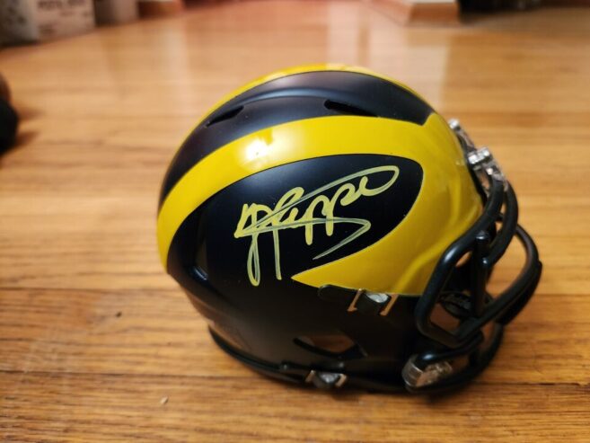 Jabrill Peppers Michigan Wolverines SIGNED Football + Helmet COA’s + Bobblehead