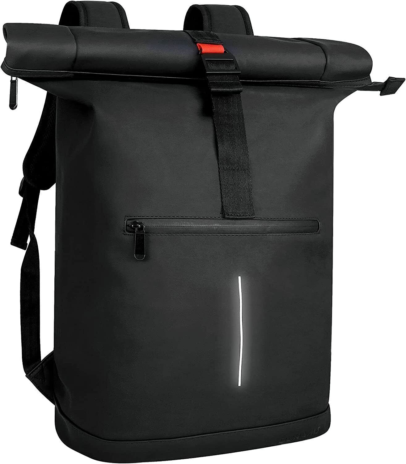 Rolltop Backpack Water Resistant for School University Work Fits 17 inch Laptop