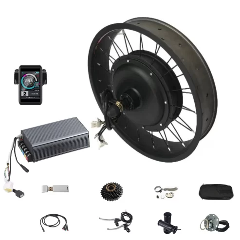 60V 72V 3000W 20*4.0inch 100mm Width Waterproof Ebike Kit Wheel Hub Motor Bicycle Electric Bike with Sabvoton 80A Controller