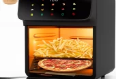 Bluebow Air Fryer 12QT Convection Oven with 10-in-1 Multi Function, Visible Window and Touchscreen, Black