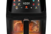 Bluebow Air Fryer 7.5QT, Large 8-in-1 Digital Touchscreen, Visible Window, 1700W, New, Black