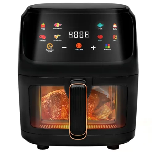 Bluebow Air Fryer 7.5QT, Large 8-in-1 Digital Touchscreen, Visible Window, 1700W, New, Black